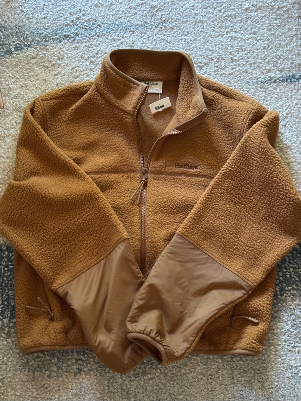 NEW Halfdays Chapelle Water Repellent Fleece Jacket in Nubuck - Picture 6 of 8